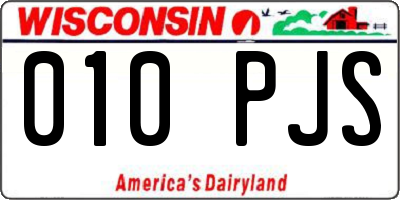 WI license plate 010PJS