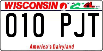 WI license plate 010PJT