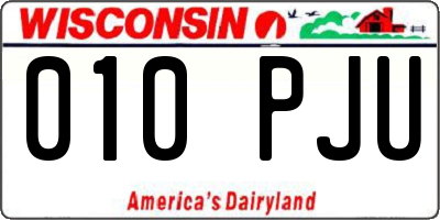 WI license plate 010PJU