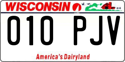 WI license plate 010PJV