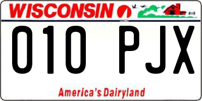 WI license plate 010PJX