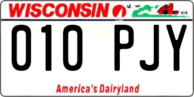 WI license plate 010PJY