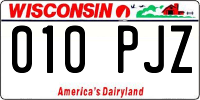 WI license plate 010PJZ