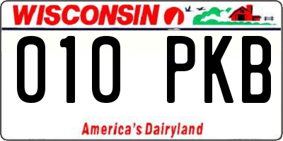 WI license plate 010PKB