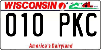 WI license plate 010PKC