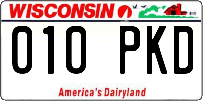 WI license plate 010PKD