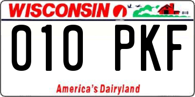 WI license plate 010PKF