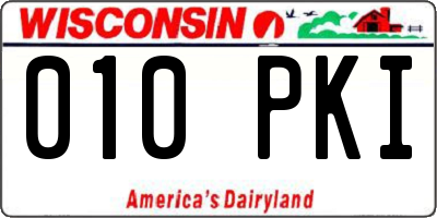 WI license plate 010PKI