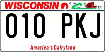 WI license plate 010PKJ