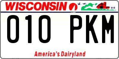 WI license plate 010PKM