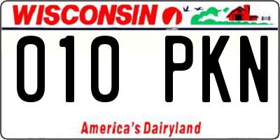 WI license plate 010PKN