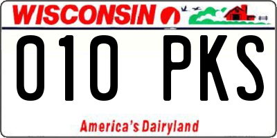 WI license plate 010PKS