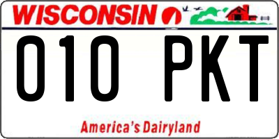 WI license plate 010PKT