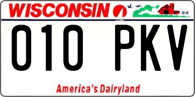 WI license plate 010PKV