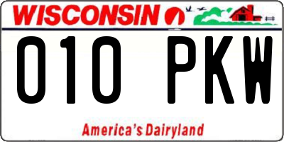 WI license plate 010PKW