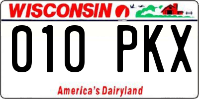 WI license plate 010PKX