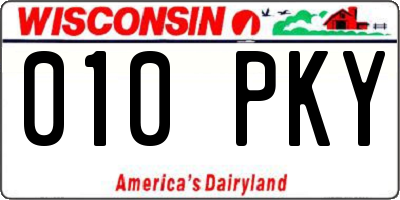 WI license plate 010PKY