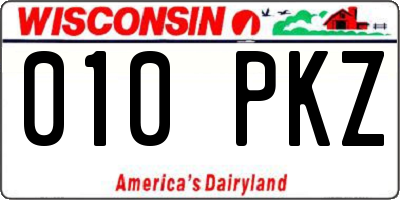 WI license plate 010PKZ