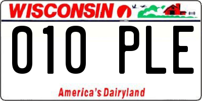 WI license plate 010PLE