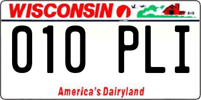 WI license plate 010PLI