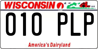 WI license plate 010PLP