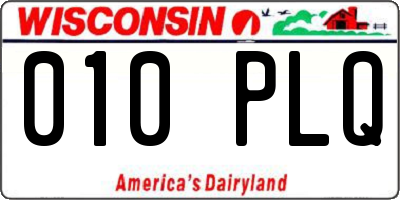 WI license plate 010PLQ