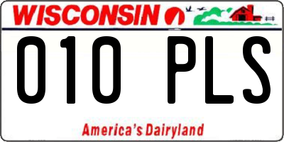 WI license plate 010PLS