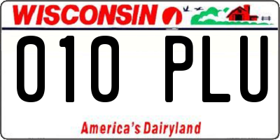 WI license plate 010PLU