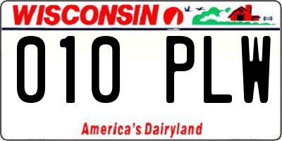 WI license plate 010PLW