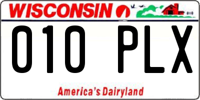 WI license plate 010PLX
