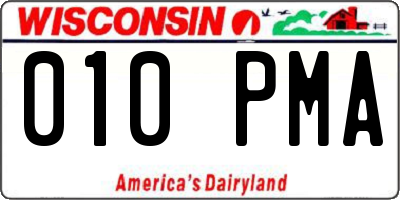 WI license plate 010PMA