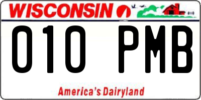 WI license plate 010PMB