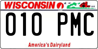WI license plate 010PMC