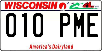 WI license plate 010PME