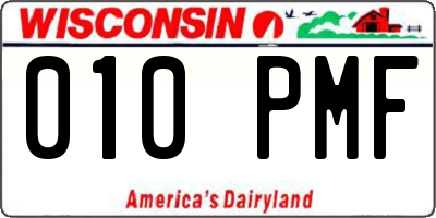 WI license plate 010PMF