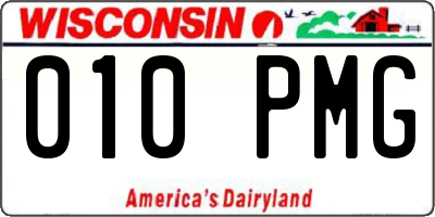 WI license plate 010PMG