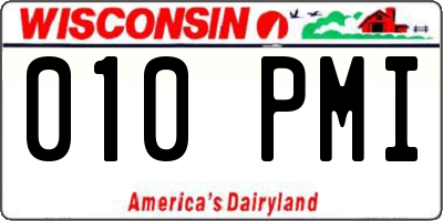 WI license plate 010PMI