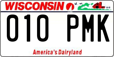 WI license plate 010PMK