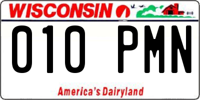 WI license plate 010PMN
