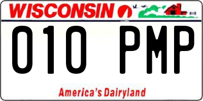 WI license plate 010PMP