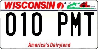 WI license plate 010PMT
