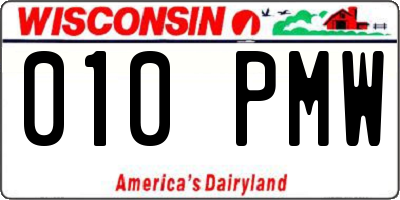 WI license plate 010PMW