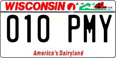WI license plate 010PMY