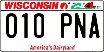 WI license plate 010PNA