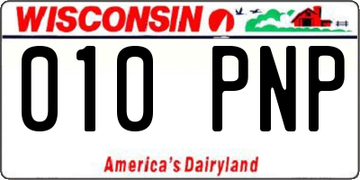 WI license plate 010PNP