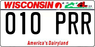 WI license plate 010PRR