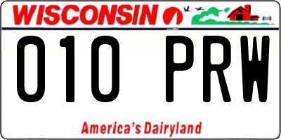 WI license plate 010PRW