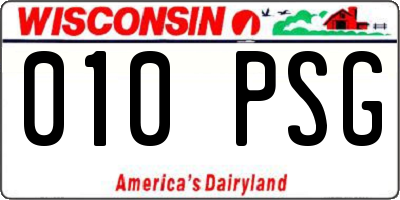 WI license plate 010PSG
