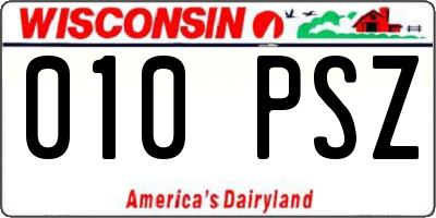 WI license plate 010PSZ