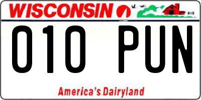 WI license plate 010PUN